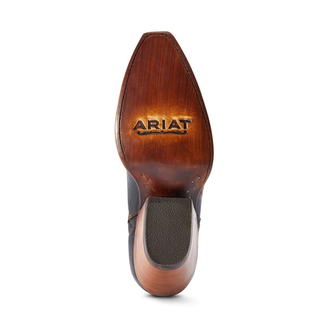 NEW Ariat Jolene Cash Black Leather Western Booties Zip Snip‎ Toe Stacked Heel - Picture 7 of 13